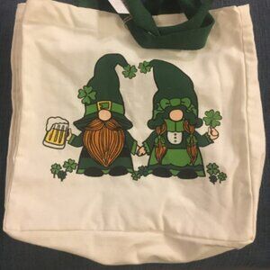 Lucky st Patrick's Day Gnome Tote Bag